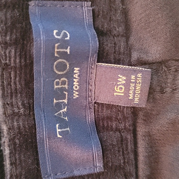 TALBOTS WOMAN Heritage Black Corduroy Straight Leg Preppy Winter Casual Pant 16W - Picture 4 of 6